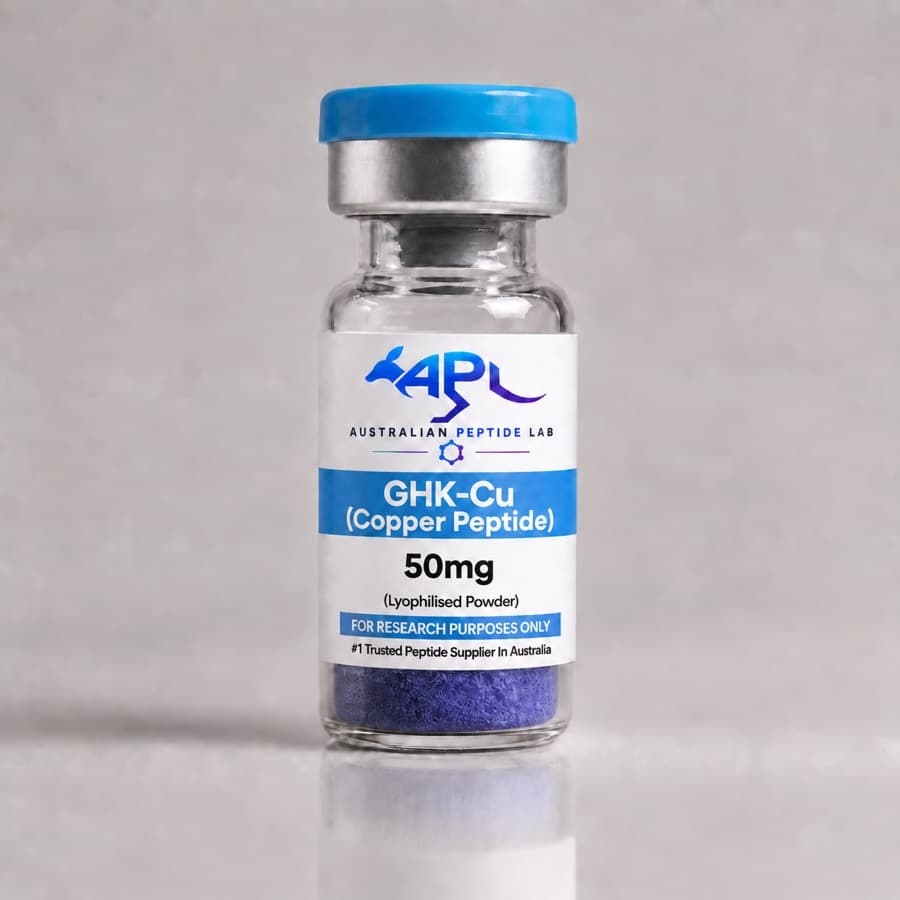 GHK-Cu (Copper Peptide) lyophilised research peptide vial — Australian Peptide Lab