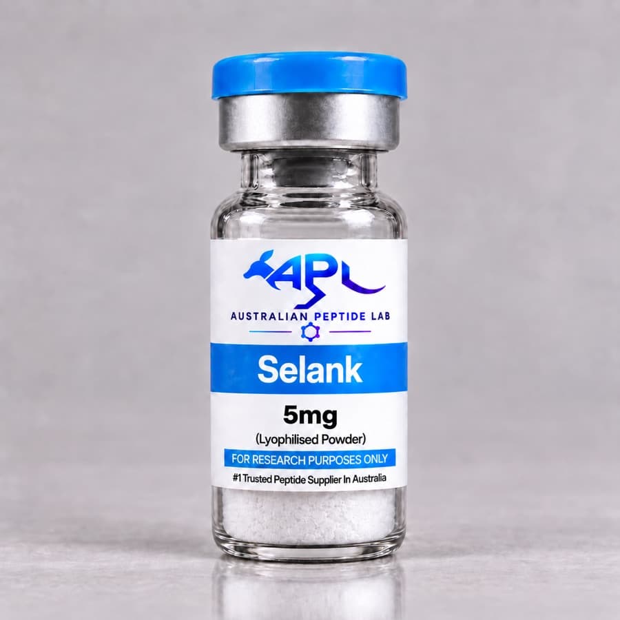 Selank 5mg lyophilised research peptide vial — Australian Peptide Lab