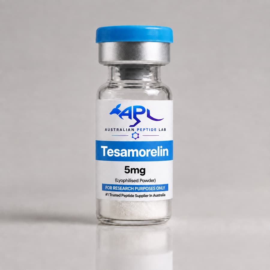 Tesamorelin lyophilised research peptide vial — Australian Peptide Lab